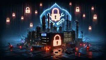 Johnson controls ransomware strike! 🚨🔒 Dall·e 2024 02 15 14. 43. 40 craft a feature image for the article johnson controls hit by ransomware. The design should symbolize the cyberattack on johnson controls represent