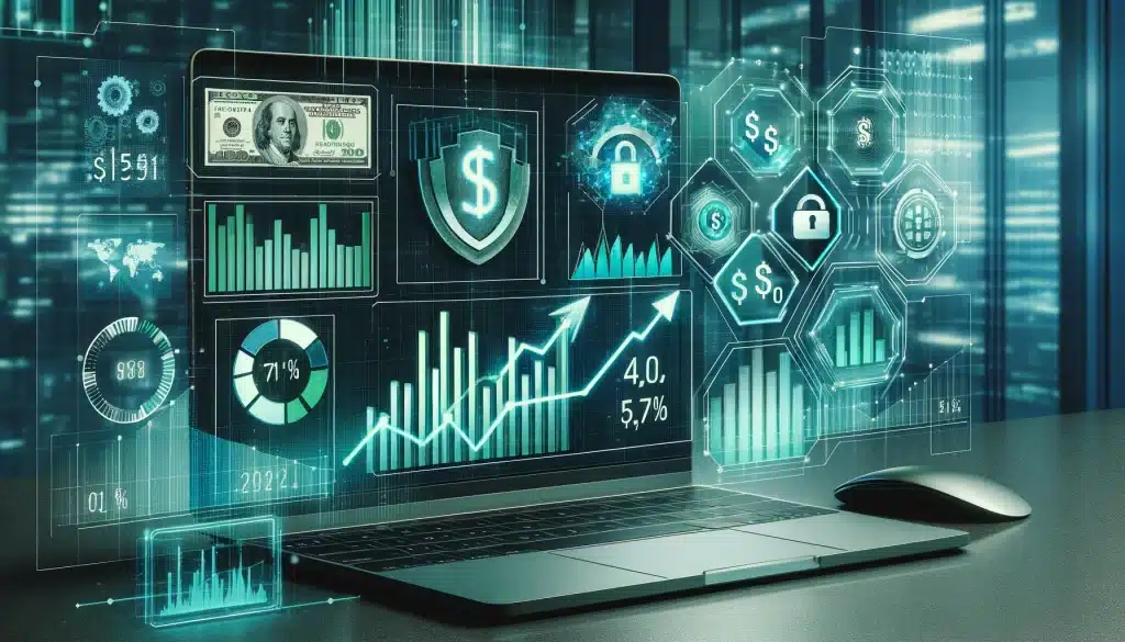 2023 key cybersecurity cyber crime statistics 🌐🔒 Dall·e 2024 05 14 16. 47. 25 create a feature image for the article titled cybersecurity trends on spending. Visualize a sleek digital dashboard displaying rising trends in cybe