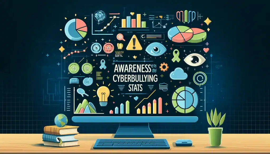 update: alarming cyberbullying statistics! 🚨💻 Dall·e 2024 05 15 10. 55. 58 create a feature image for the article titled awareness of cyberbullying stats. Visualize a digital board or display showing various statistics on c
