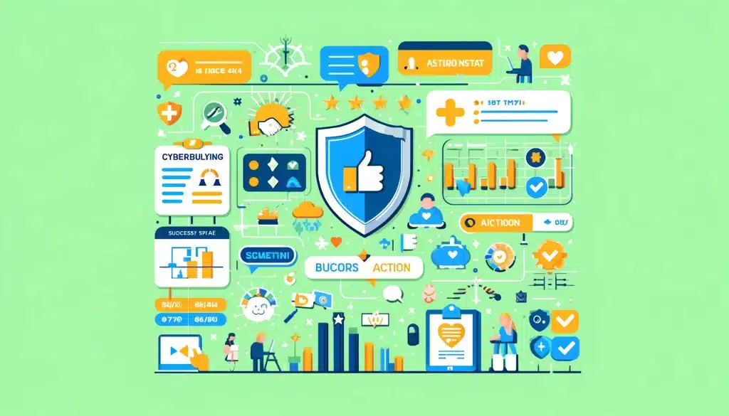 update: alarming cyberbullying statistics! 🚨💻 Dall·e 2024 05 15 10. 57. 47 create a feature image for the article titled cyberbullying prevention and action stats. Visualize an infographic that displays various statistics o