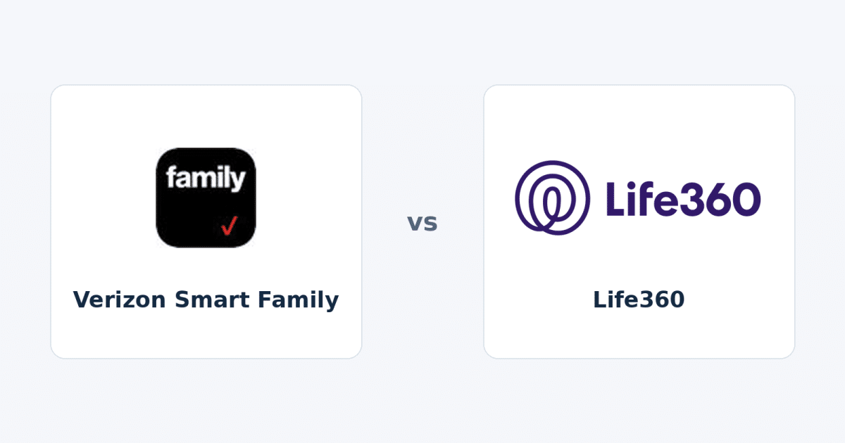 Verizon smart family and life360 official identities in a neutral sidebyside comparison