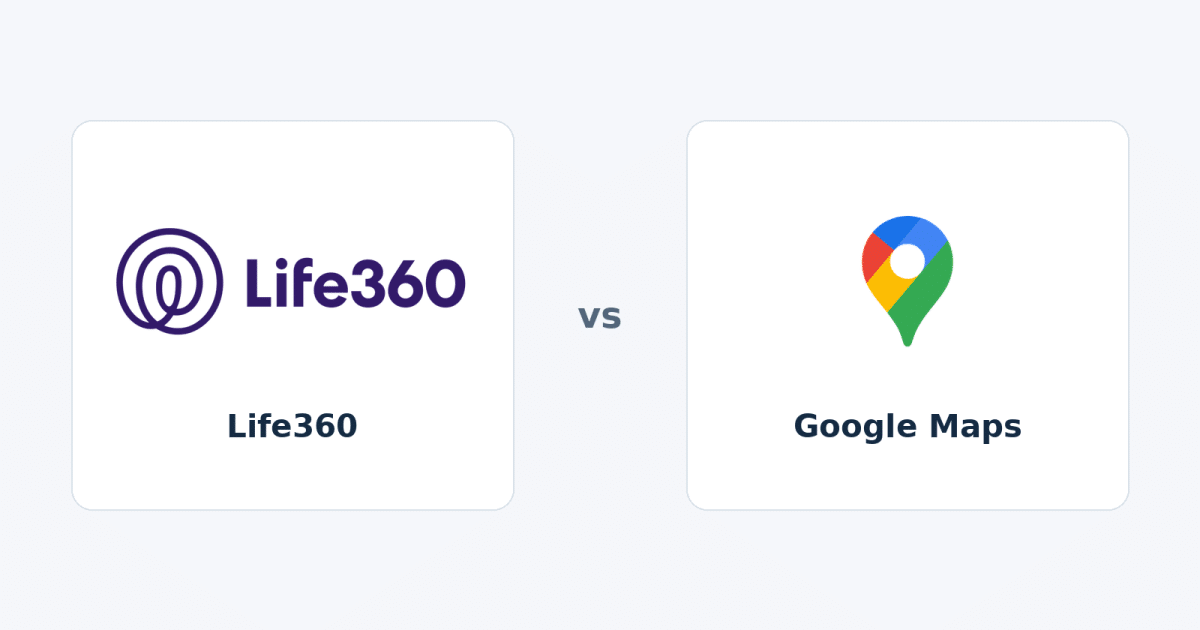 Life360 and google maps official identities in a neutral sidebyside comparison