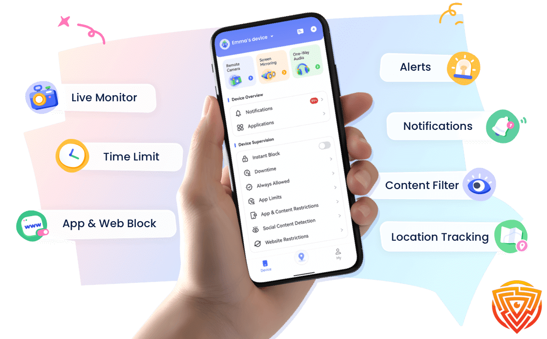 Mobile app features for device management
