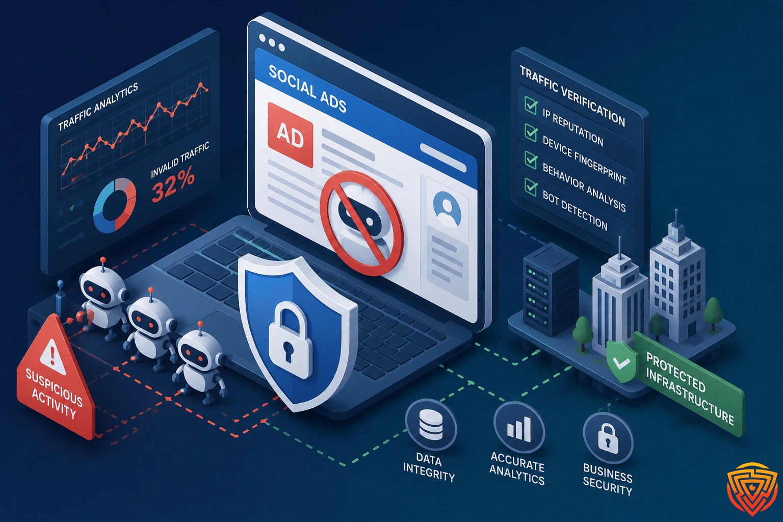 Cybersecurityandadfraudprotectioninfographic