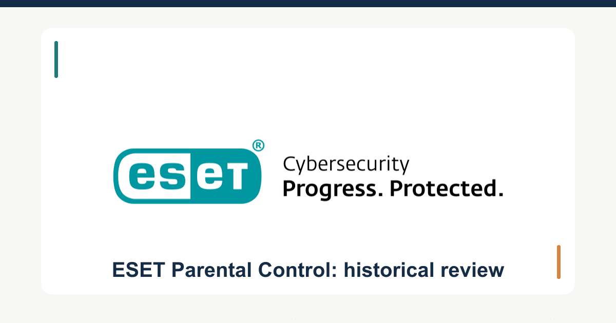 Eset parental control historical review with official provider logo