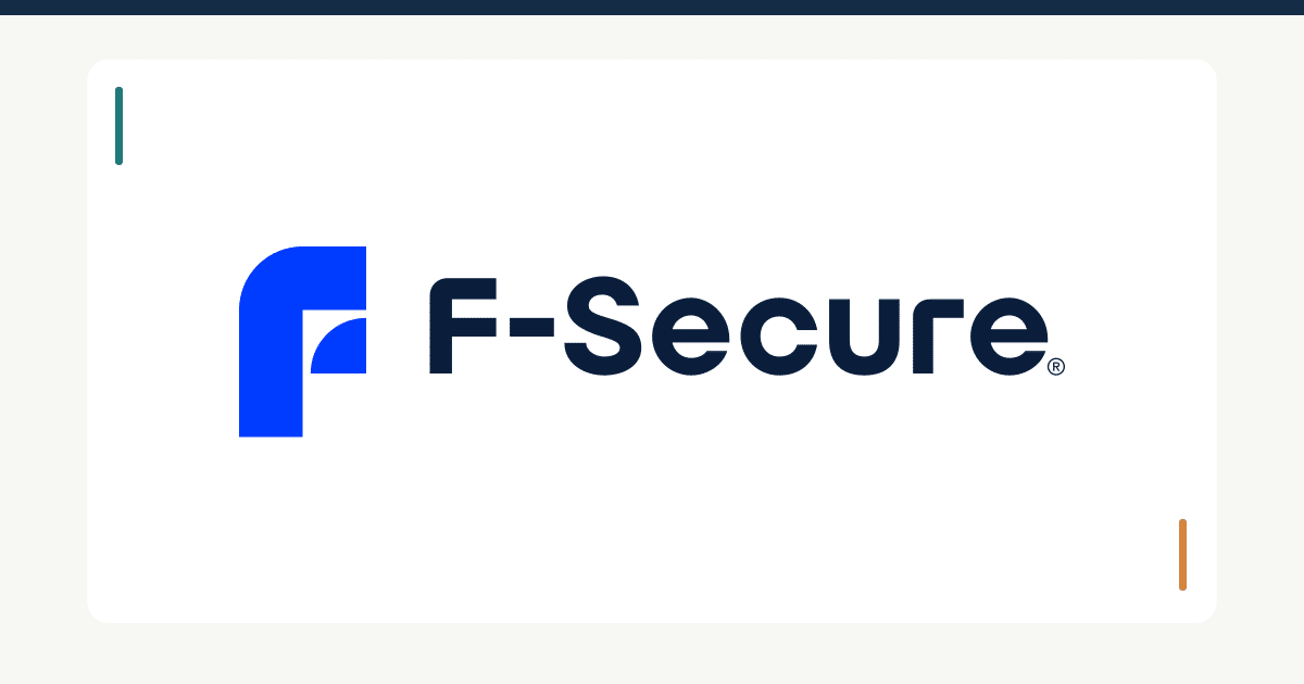 Official fsecure brand logo on an editorial identity cover