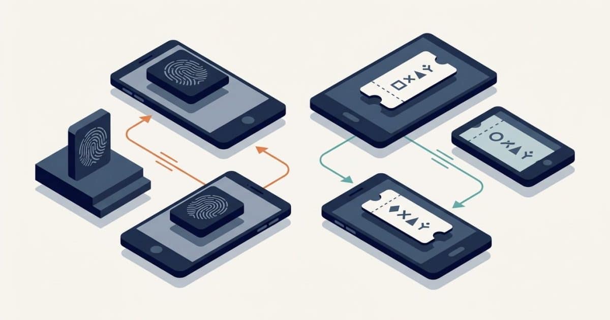 Illustration of separate passwordhash and kerberosticket authentication paths